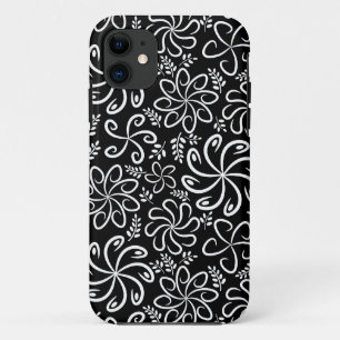Funky black white flowers iPhone 5 Case