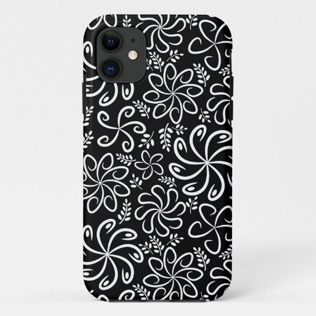 Funky black white flowers iPhone 5 Case (Back)
