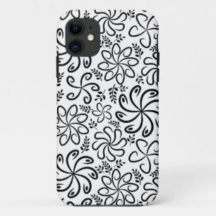 Funky black white flowers iPhone 5 Case
