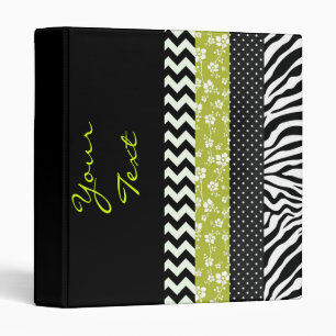 Funky Black/White Pattern w/Lime Pop Binder