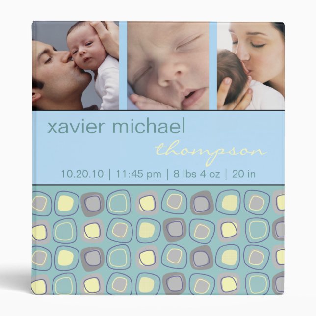 Funky Blocks Baby Photo Binder (Front)