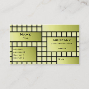Funky Blocks Business Card, Olive Green Card