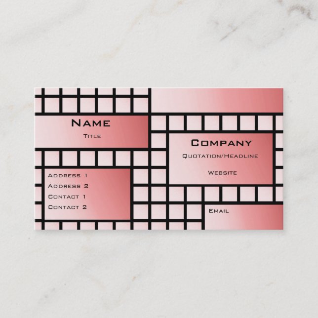 Funky Blocks Business Card, Soft Pink Card (Front)
