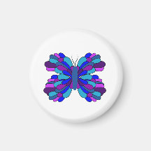 Funky Blue Butterfly Magnet