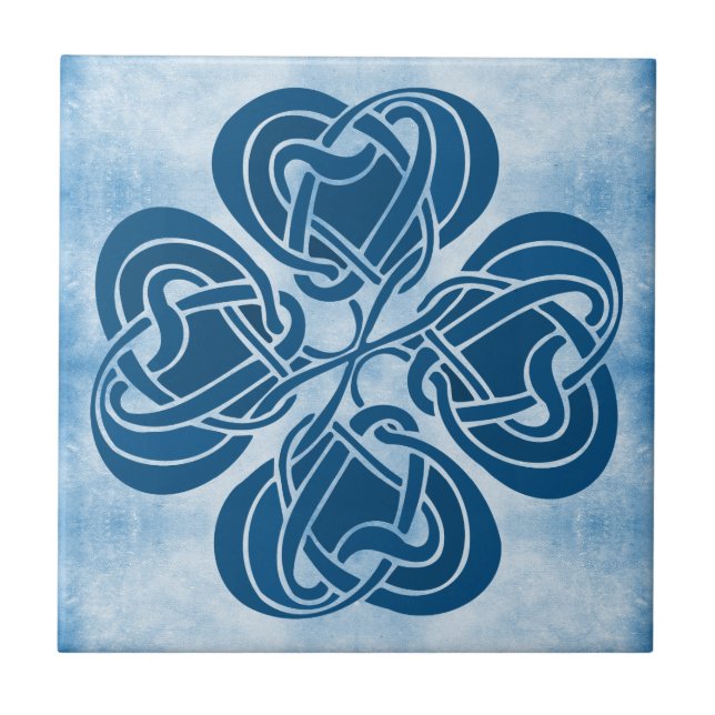 Funky Blue Celtic Knot Tile (Front)