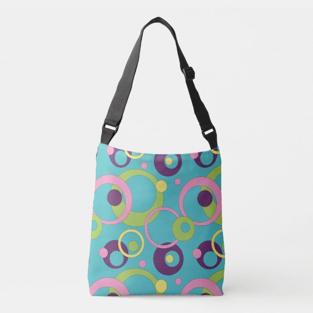Funky Blue Circles All-Over-Print Bag (Front)