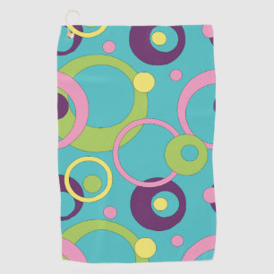 Funky Blue Circles Golf Towel