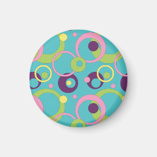 Funky Blue Circles Magnet
