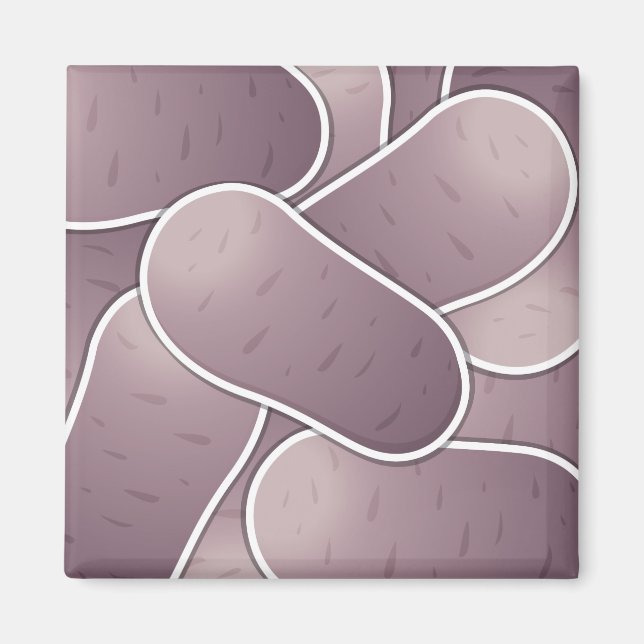 Funky blue potato magnet (Front)