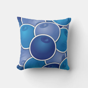 Funky blueberry throw pillow