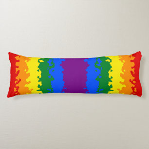 Funky Boho Abstract Gay Rainbow Mosaic Pride Flag Body Pillow