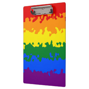 Funky Boho Abstract Gay Rainbow Mosaic Pride Flag Clipboard