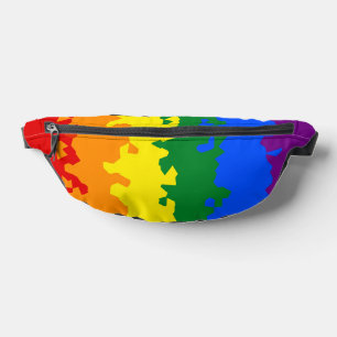 Funky Boho Abstract Gay Rainbow Mosaic Pride Flag Fanny Pack