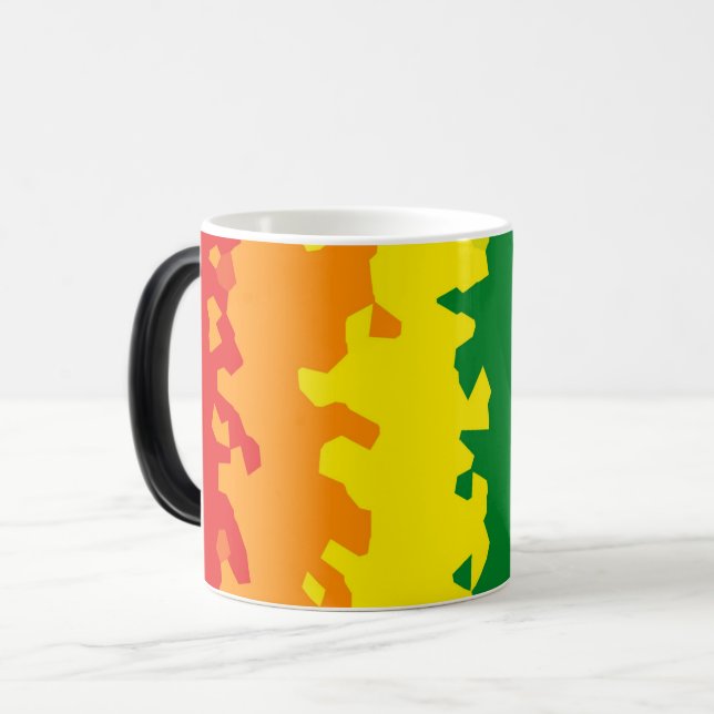 Funky Boho Abstract Gay Rainbow Mosaic Pride Flag Magic Mug (Front Left)