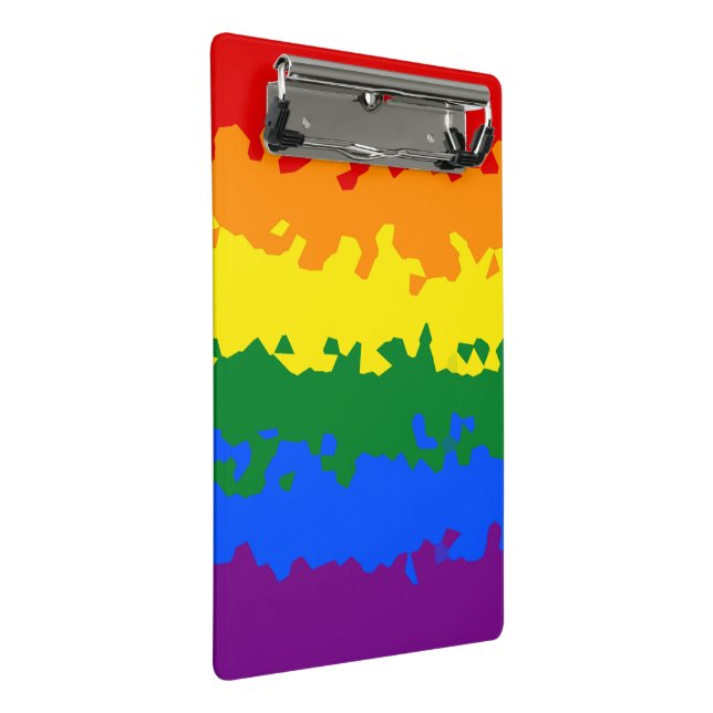 Funky Boho Abstract Gay Rainbow Mosaic Pride Flag Mini Clipboard (Angled)
