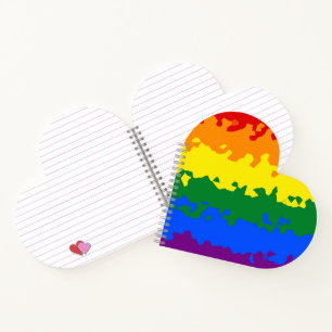 Funky Boho Abstract Gay Rainbow Mosaic Pride Flag Notebook