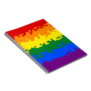 Funky Boho Abstract Gay Rainbow Mosaic Pride Flag Notebook