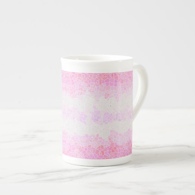 Funky Boho Abstract Mosaic Pomosexual Pride Flag Bone China Mug (Front Right)