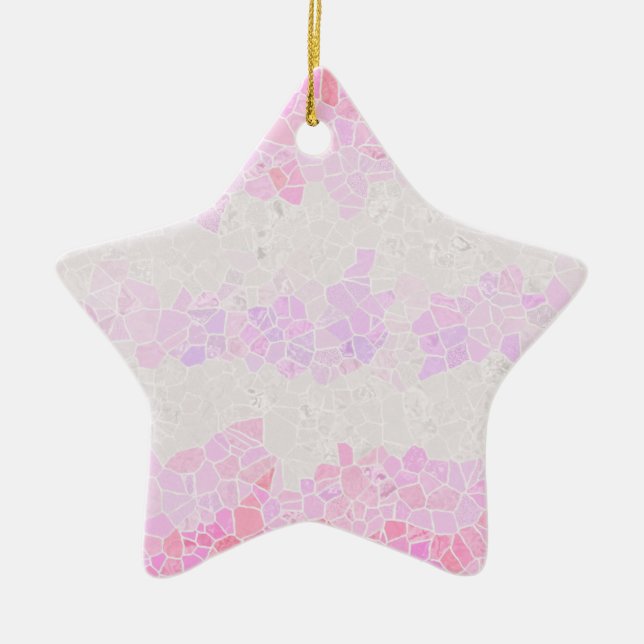 Funky Boho Abstract Mosaic Pomosexual Pride Flag Ceramic Ornament (Front)