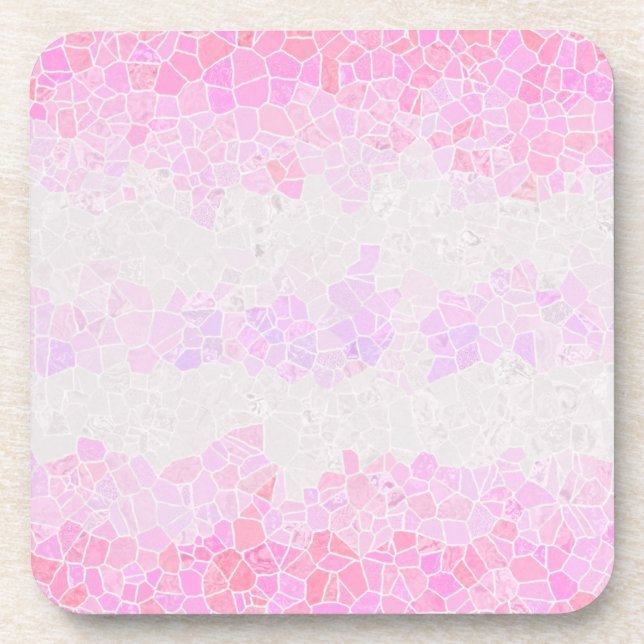 Funky Boho Abstract Mosaic Pomosexual Pride Flag Coaster (Front)