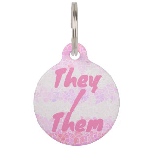 Funky Boho Abstract Mosaic Pomosexual Pride Flag Pet Tag