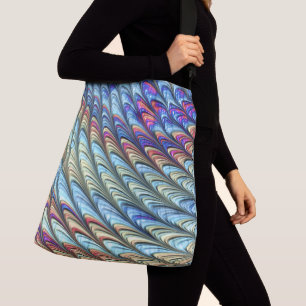 Funky Boho Colourful Psychedelic Waves Abstract Ar Crossbody Bag