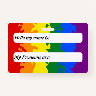 Funky Boho Rainbow Customizable Gay Pride Flag Badge