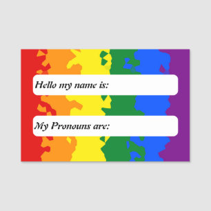 Funky Boho Rainbow Customizable Gay Pride Flag Name Tag