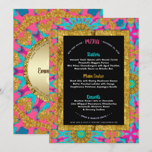 Funky Boho Rave Glam Menu Modèle