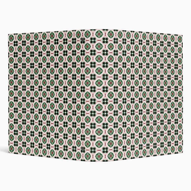Funky Boho Retro Cute Abstract Christmas Pattern Binder (Background)