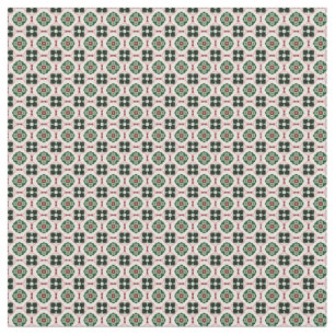 Funky Boho Retro Cute Abstract Christmas Pattern Fabric