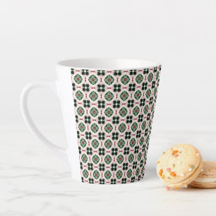 Funky Boho Retro Cute Abstract Christmas Pattern Latte Mug