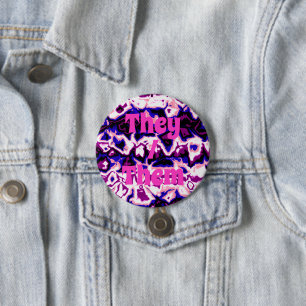 Funky Boho Retro Marbled Stripes Genderfluid Pride 3 Inch Round Button