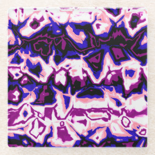 Funky Boho Retro Marbled Stripes Genderfluid Pride Glass Coaster