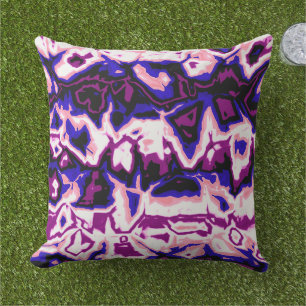 Funky Boho Retro Marbled Stripes Genderfluid Pride Outdoor Pillow