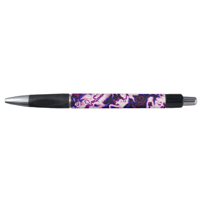 Funky Boho Retro Marbled Stripes Genderfluid Pride Pen (Front)
