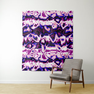 Funky Boho Retro Marbled Stripes Genderfluid Pride Tapestry