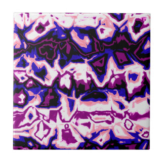 Funky Boho Retro Marbled Stripes Genderfluid Pride Tile