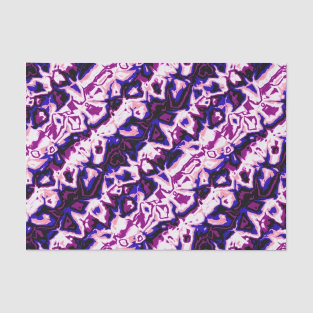 Funky Boho Retro Marbled Stripes Genderfluid Pride Tissue Paper (Front)