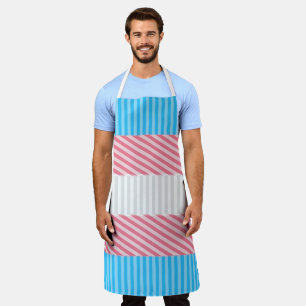 Funky Boho Stripe Abstract Transgender Pride Flag Apron