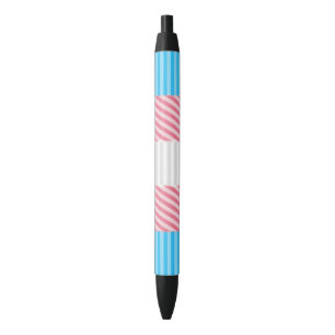 Funky Boho Stripe Abstract Transgender Pride Flag Black Ink Pen