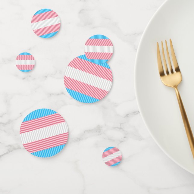 Funky Boho Stripe Abstract Transgender Pride Flag Confetti (Group)