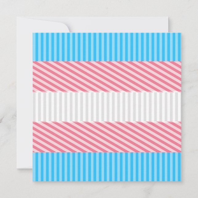 Funky Boho Stripe Abstract Transgender Pride Flag Holiday Card (Front)