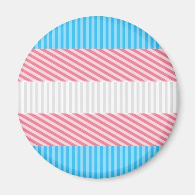 Funky Boho Stripe Abstract Transgender Pride Flag Magnet (Front)