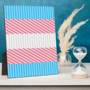 Funky Boho Stripe Abstract Transgender Pride Flag Plaque