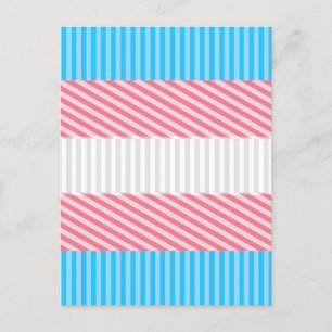 Funky Boho Stripe Abstract Transgender Pride Flag Postcard