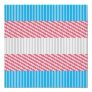 Funky Boho Stripe Abstract Transgender Pride Flag Poster