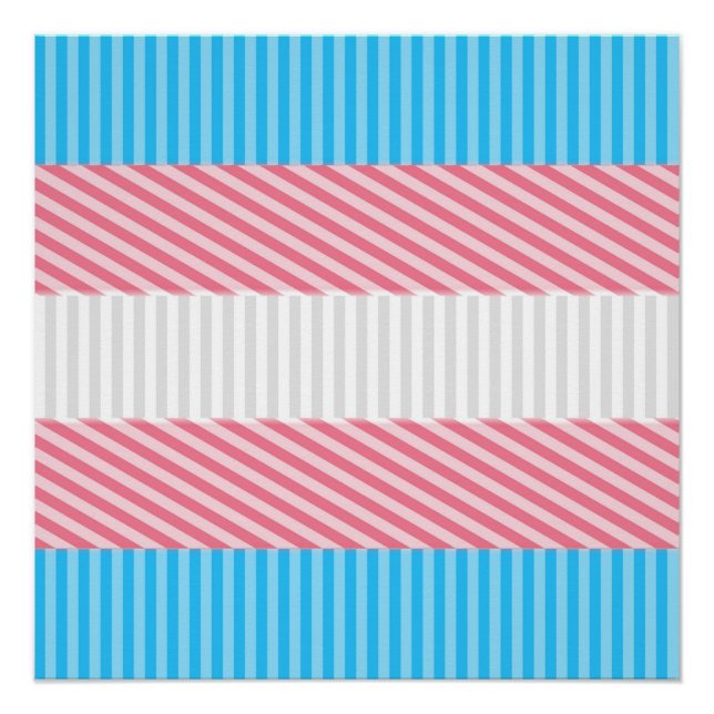 Funky Boho Stripe Abstract Transgender Pride Flag Poster (Front)