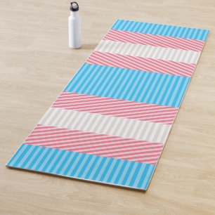 Funky Boho Stripe Abstract Transgender Pride Flag Yoga Mat