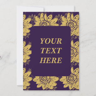 Funky Boho Zine Style Floral Pattern Invitation